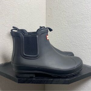 Hunter short original black rubber rain boots